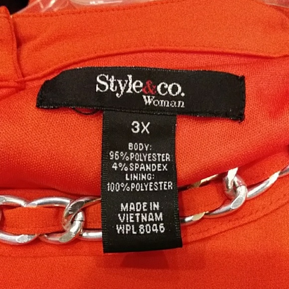 Styling Co orange jumpsuit with silver chain neckl - Picture 5 of 5